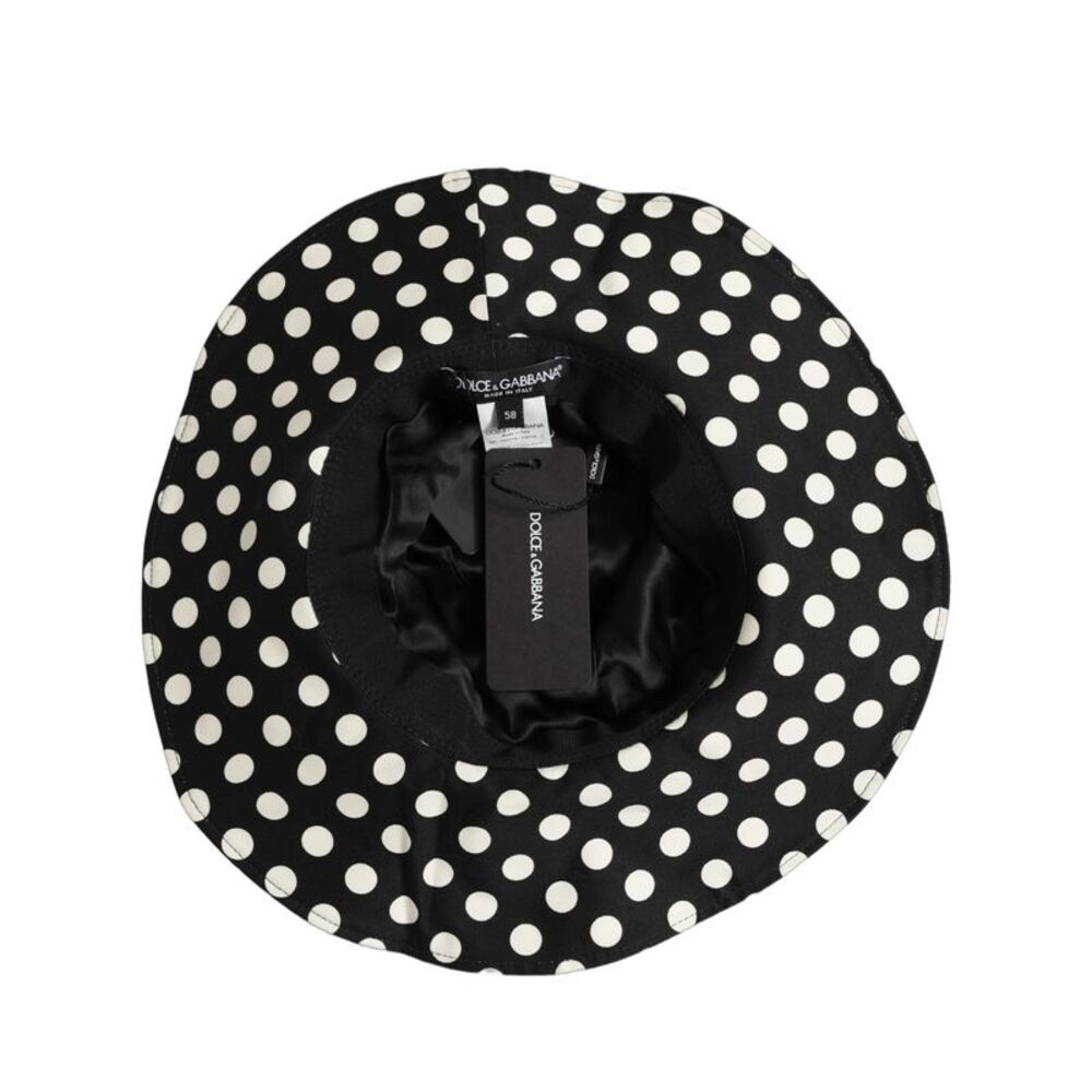 Dolce & Gabbana Black White Polka Dot Cotton Bucket Capello Women's Hat